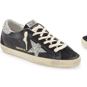 Golden Goose Black and Silver Sneakers